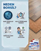 Borsil Laminat Ve Mantar Yer Döşemesi Temizleyici Parlatıcı Etkili Nano Teknoloji Panel Bakımı
