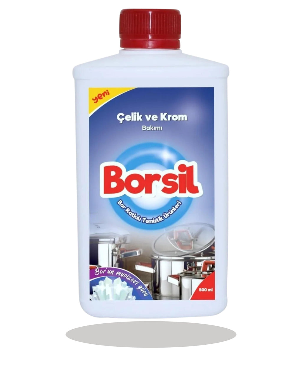 Borsil Çelik Ve Krom Temizleyici Yağ Çözücü Kir Leke Yok Edici Parlatıcı Bakım