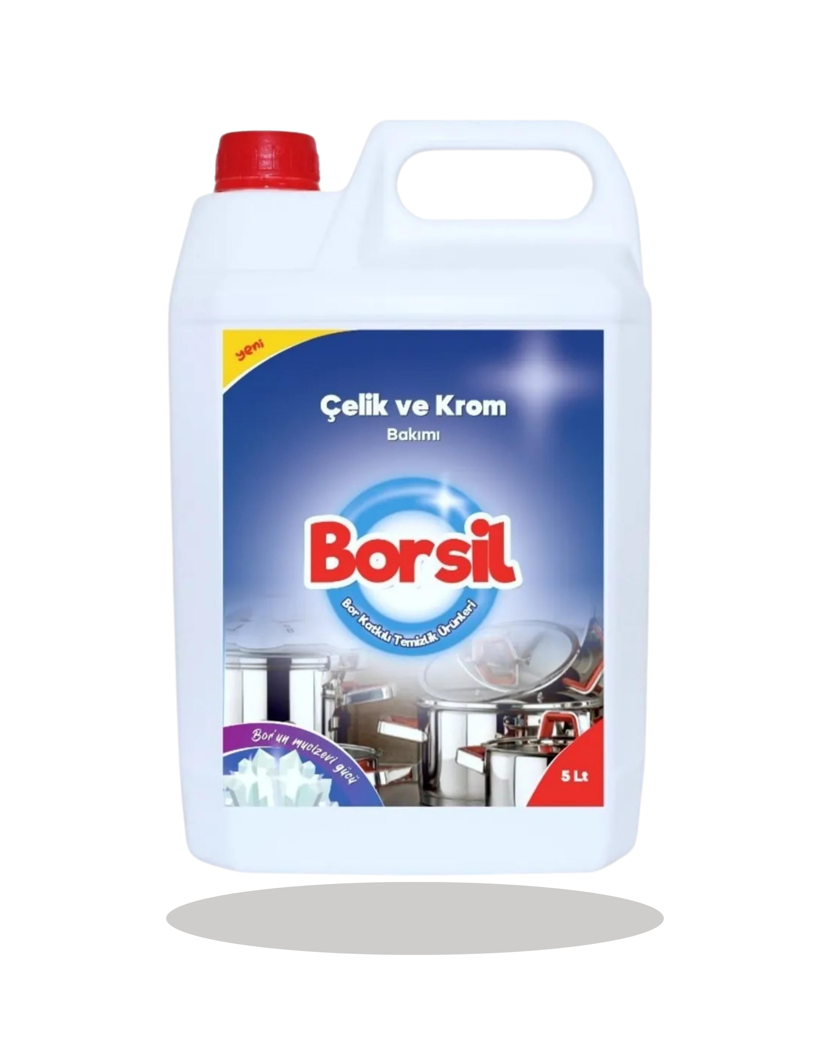 Borsil Çelik Ve Krom Temizleyici Yağ Çözücü Kir Leke Yok Edici Parlatıcı Bakım