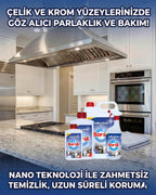 Borsil Çelik Ve Krom Temizleyici Yağ Çözücü Kir Leke Yok Edici Parlatıcı Bakım