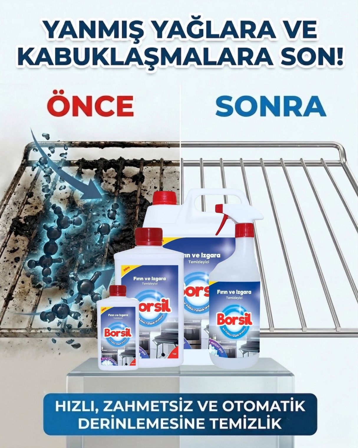 Borsil Fırın Ve Izgara Temizleyici Yanmış Yağ Sökücü Nano Teknoloji Barbekü Ve Ocak Temizleyici