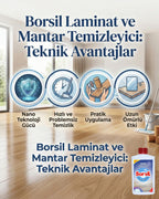 Borsil Laminat Ve Mantar Yer Döşemesi Temizleyici 500 ML Parlatıcı Etkili Nano Teknoloji Panel Bakımı