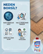 Borsil Laminat Ve Mantar Yer Döşemesi Temizleyici 500 ML Parlatıcı Etkili Nano Teknoloji Panel Bakımı