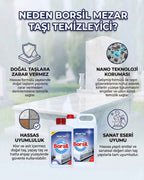 Borsil Mezar Taşı Ve Anıt Temizleyici Yoğun Etkili Leke Sökücü Doğal Taş Koruyucu